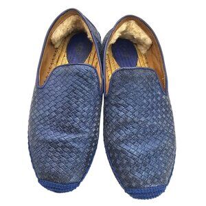 UGG Size 9 Metallic Blue Basket Weave Espadrille Flats